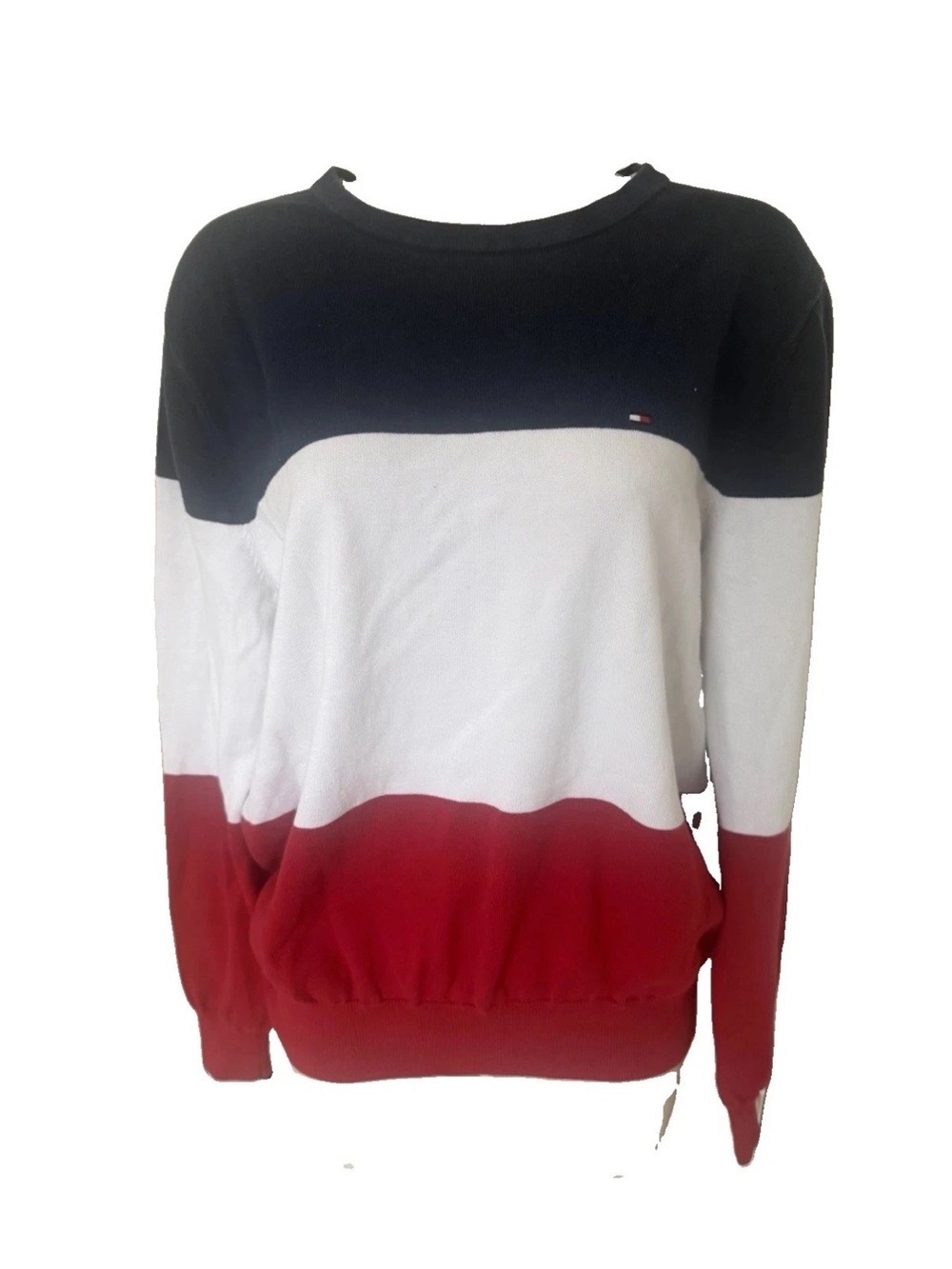 Tommy Hilfiger Colorblock Crew Sweatshirt in Blue White & Red